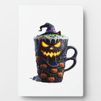 Black Cat in Witch Hat – Matcha Latte Magic Classi Plaque