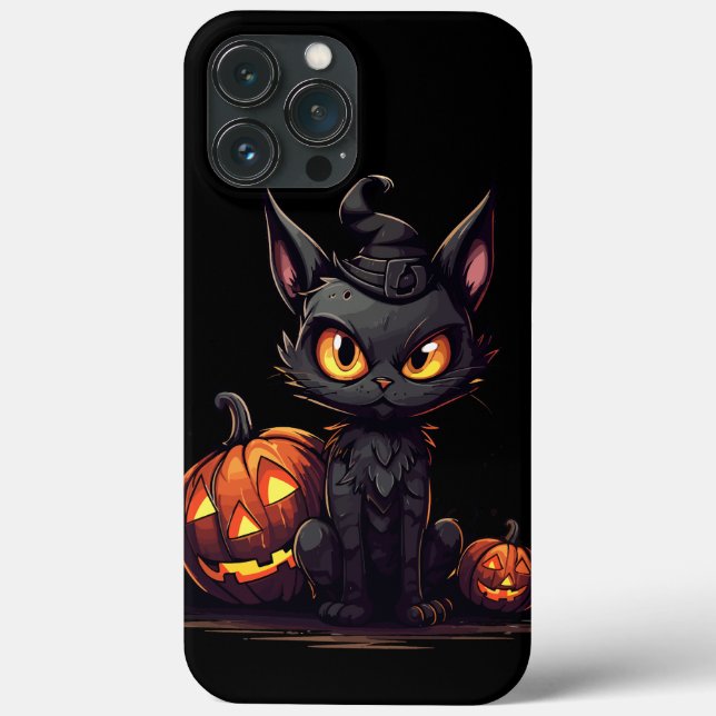 Black Cat in Witch Hat Meowlow iPhone / iPad case (Back)