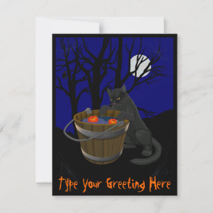 Black Cat Invitations Personalized Halloween Cards