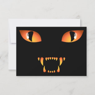 Black Cat Invitations Personalized Halloween Cards