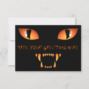 Black Cat Invitations Personalized Halloween Cards