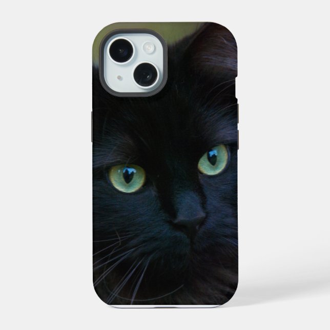 black cat iPhone 15 case (Back)