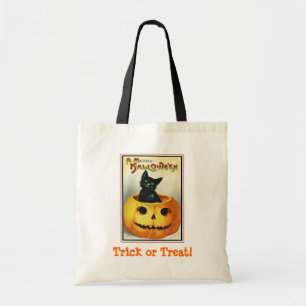Black Cat & Jack O Lantern Trick or Treat Bag