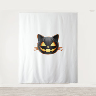 Black Cat Jack o'Lantern Emoji Classic T-Shirt Tapestry