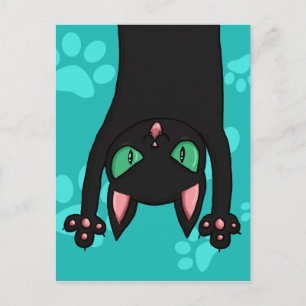 Black Cat jumping out Postcard