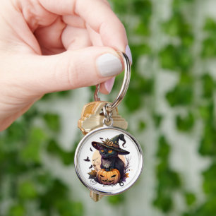 black cat key keychain