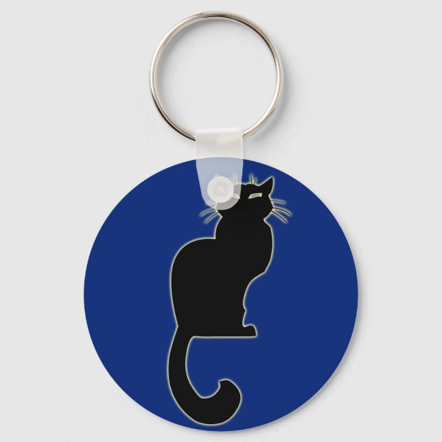 Black Cat Keychain Cat Gifts Pet Cat Keychains (Front)