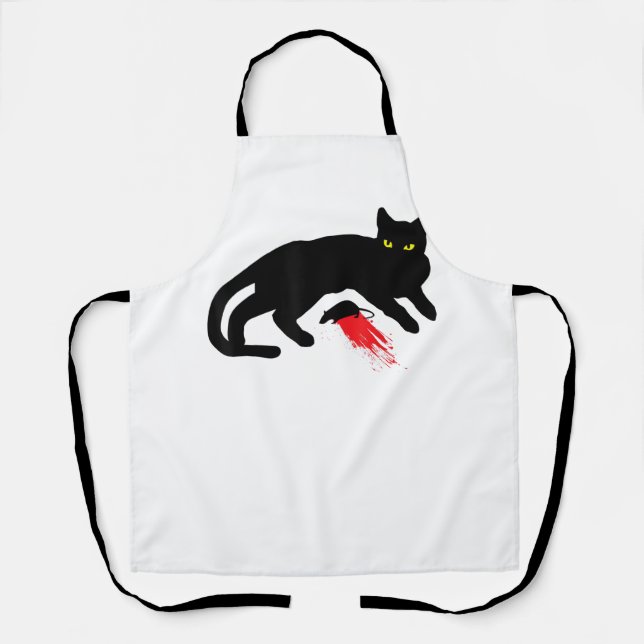 Black Cat Killer Instincts Dead Mouse Punk Goth  Apron (Front)
