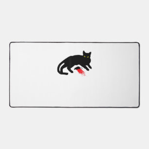 Black Cat Killer Instincts Dead Mouse Punk Goth  Desk Mat