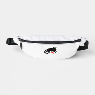 Black Cat Killer Instincts Dead Mouse Punk Goth  Fanny Pack