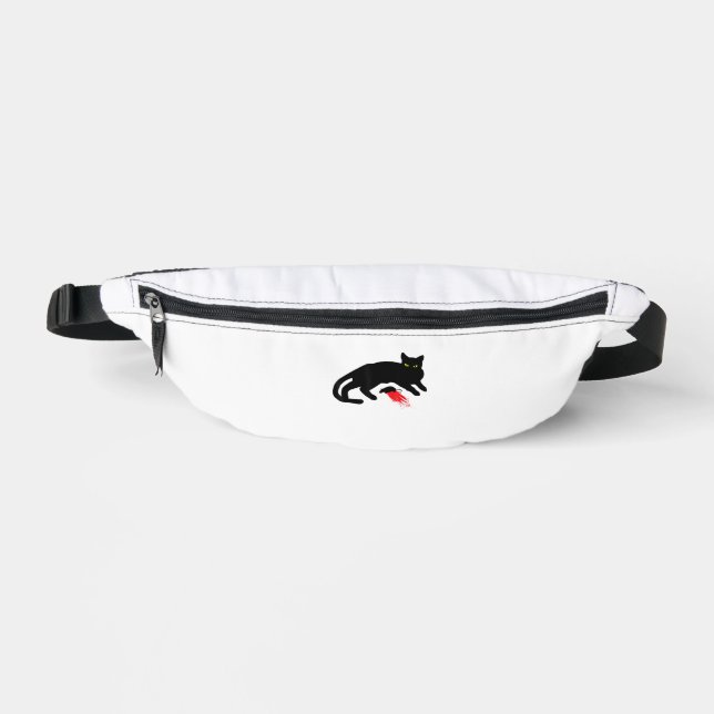 Black Cat Killer Instincts Dead Mouse Punk Goth  Fanny Pack (Front)
