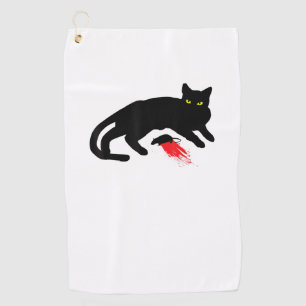 Black Cat Killer Instincts Dead Mouse Punk Goth  Golf Towel