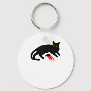 Black Cat Killer Instincts Dead Mouse Punk Goth Keychain