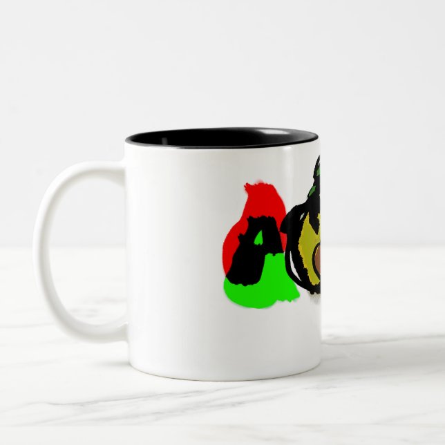 Black  Cat kind autumn pumpkin  Two-Tone Coffee Mug (Left)