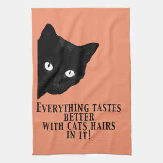 Black cat kitchen towel