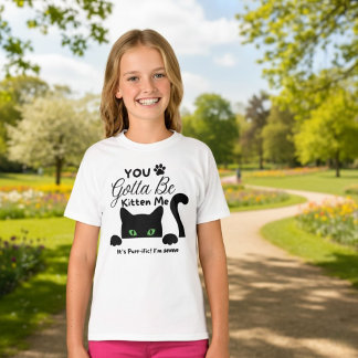 Black Cat Kitten Customized Age Birthday T-Shirt