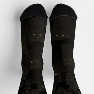 Black Cat Kitten Familiar Pet Maureen Girard Socks
