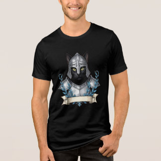 Black Cat Knight Crest Emblem T-Shirt Tri-Blend Shirt