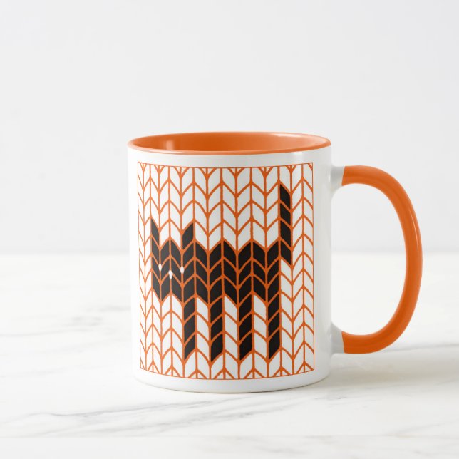 BLACK CAT KNIT Orange Combo Mug  (Right)