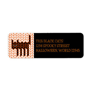 BLACK CAT KNIT Return Address Labels III