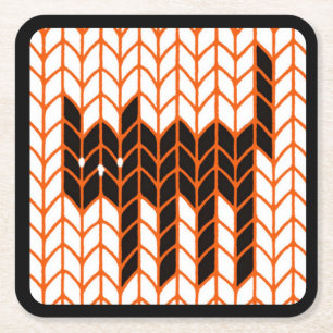BLACK CAT KNIT Square Paper Coasters III