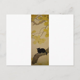 Black Cat (Kuroki Neko) by Hishida Shunso Postcard