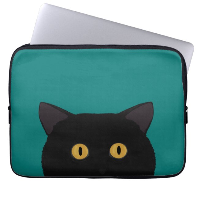 Black Cat Laptop Sleeve (Front)