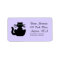 Black Cat  Lavender Large Envelope Return Address