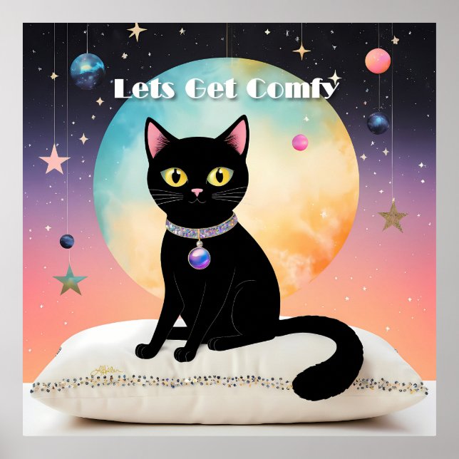 Black Cat - Lets Get Comfy Poster (Front)
