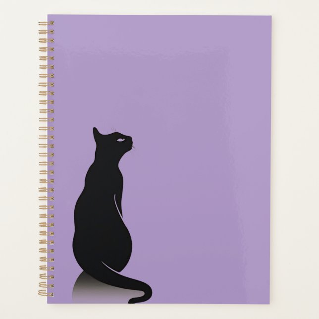 Black Cat Lilac Planner (Front)