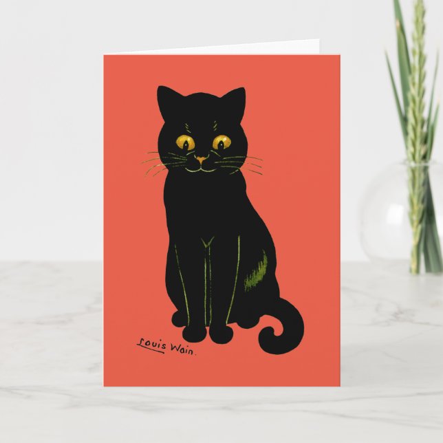 Black cat, Louis Wain Card (Front)