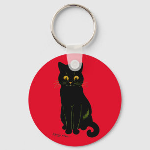 Black cat, Louis Wain Keychain
