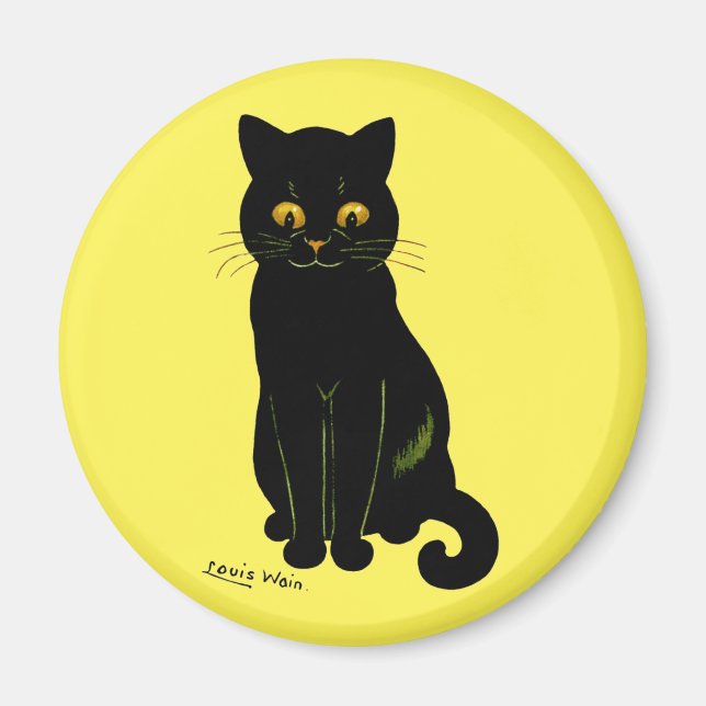Black cat, Louis Wain Magnet (Front)