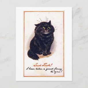 Black cat, Louis Wain Postcard