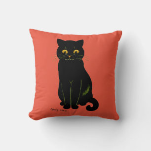Black cat, Louis Wain Throw Pillow
