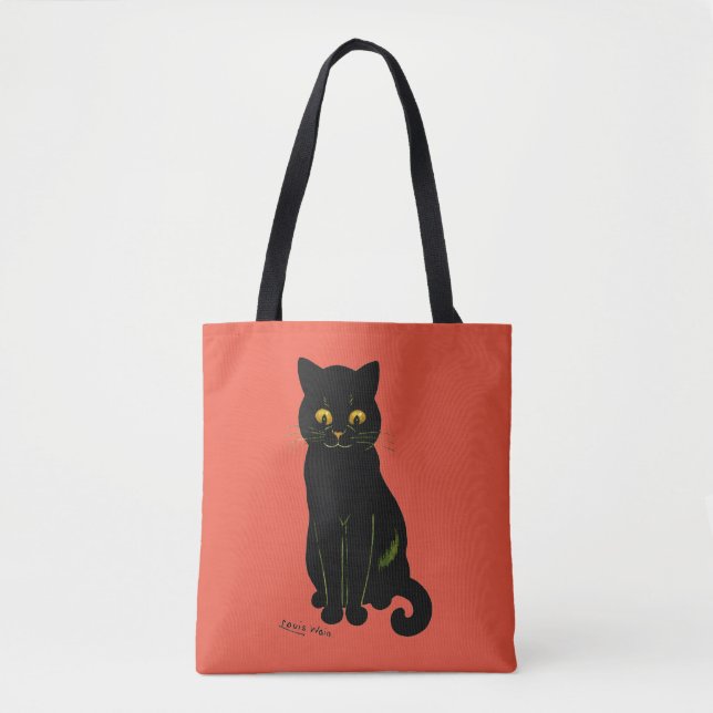 Black cat, Louis Wain Tote Bag (Front)