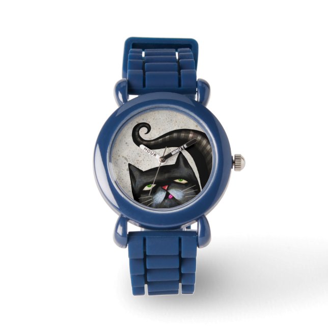 BLACK CAT LOVER ART WRIST WATCH (Front)