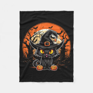 Black Cat Lover - Black Cat Halloween Spooky Ghost Fleece Blanket