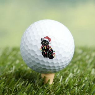 Black Cat Lover Christmas Kitten Gift Cat Mom Xmas Golf Balls