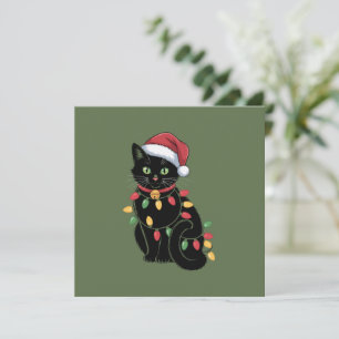 Black Cat Lover Christmas Kitten Gift Cat Mom Xmas Invitation