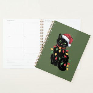 Black Cat Lover Christmas Kitten Gift Cat Mom Xmas Planner
