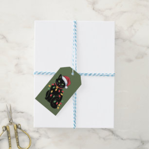 Black Cat Lover Christmas Kitten Gift Cat Mom Xmas Tags