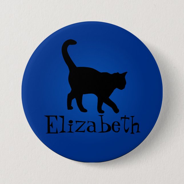 Black Cat Lover - My Name 3 Inch Round Button (Front)
