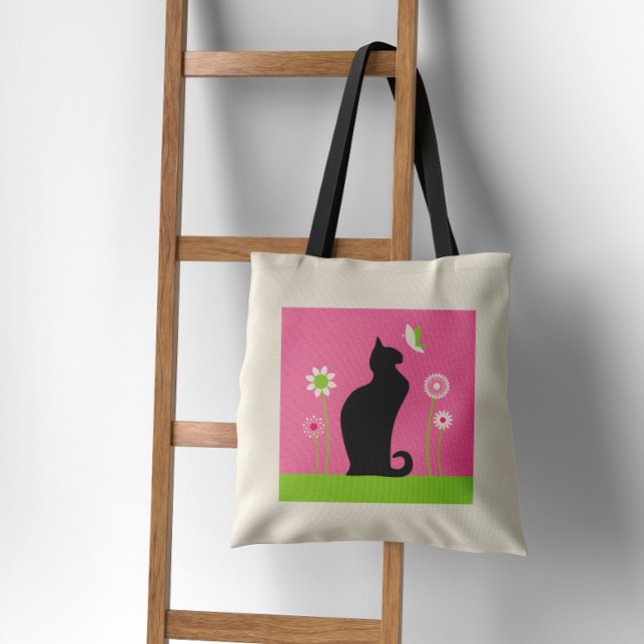 Black Cat Lover Whimsy Tote Bag (Creator Uploaded)