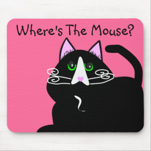 Black Cat Lovers Art Gifts Mouse Pad