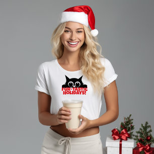Black Cat Lovers’ Christmas funny name T-Shirt