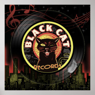 Black Cat LP Art Deco Poster
