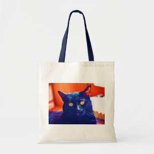 Black Cat Lucky Feline Cat Art Tote Bag