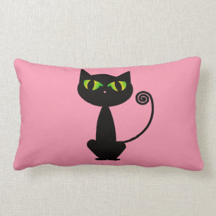 Black Cat Lumbar Pillow