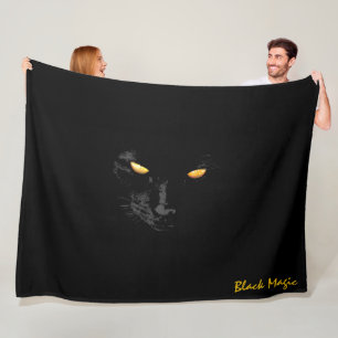 Black Cat Magic chic customizable Fleece Blanket